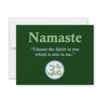 Namaste - with quote and Om symbol invitations by livingzen Namaste - with quote and Om symbol invitations