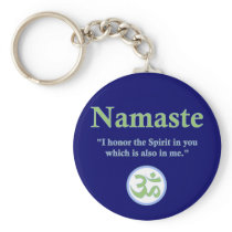 Namaste - with quote and Om symbol Key Chains