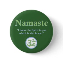 Namaste - with quote and Om symbol Pinback Button