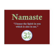 Namaste - with quote and Om symbol Post Cards