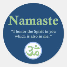 Namaste - with quote and Om symbol Sticker