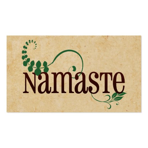 Namaste Yoga Business Card (front side)
