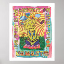 Namaste Yoga Dog Print