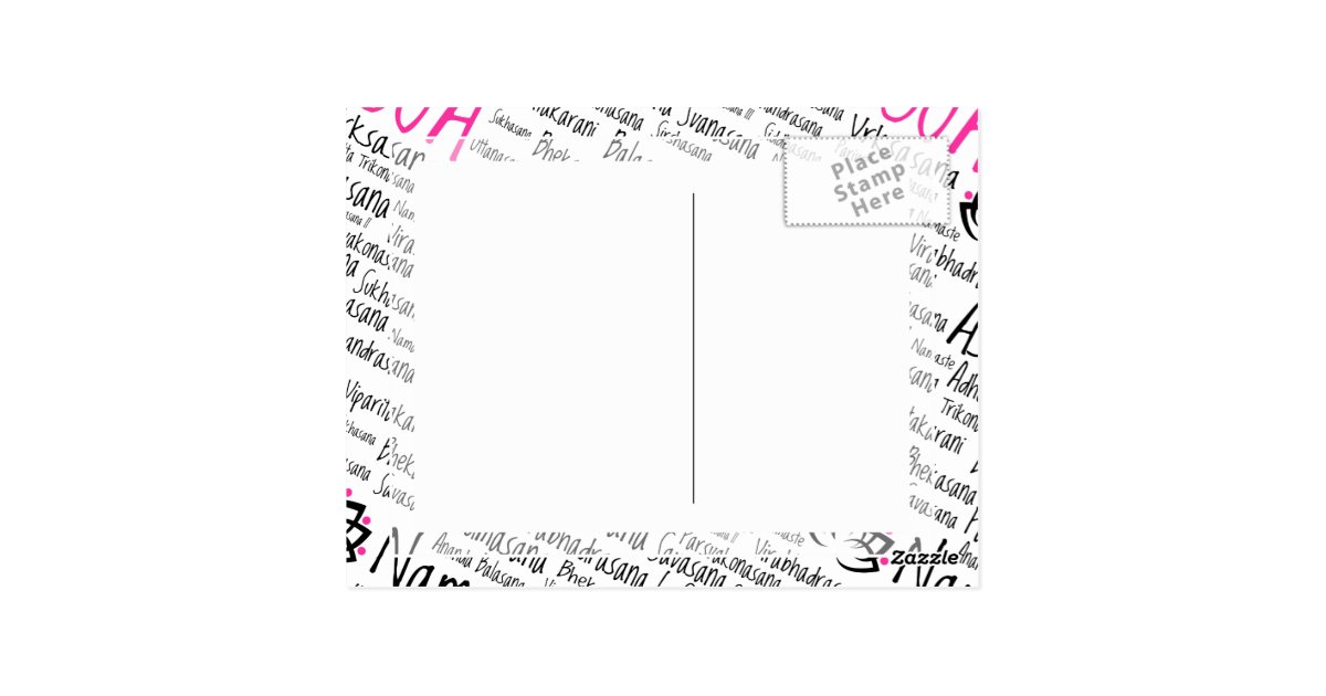 Namaste Yoga Positions Asana Poses Sanskrit Names Postcard ...