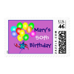 Name And Birthday Balloons Postage Stamps