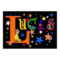 Name Art - "Lucas" print by Cheerishables Name Art - "Lucas" print