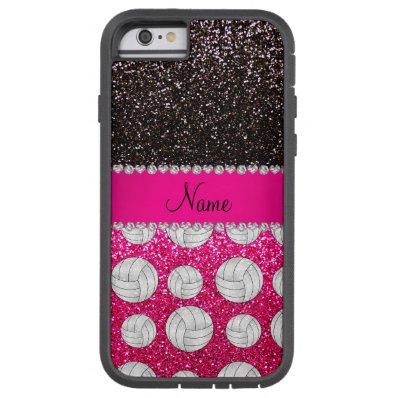 Name black neon hot pink glitter volleyballs tough xtreme iPhone 6 case