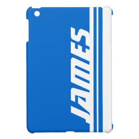 Name blue & white stripe sport ipad mini iPad mini case