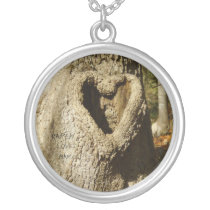 Name Carved Heart Tree Necklace