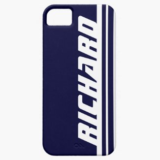 Dark Blue and White Stripe Sports iPhone 5 Case