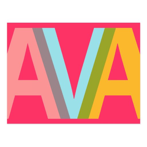 Name Design - AVA Postcard | Zazzle