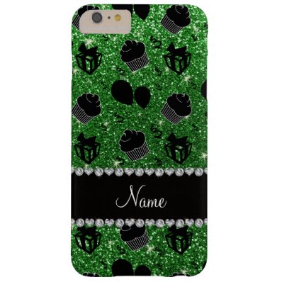 Name green glitter cupcakes balloons presents barely there iPhone 6 plus case