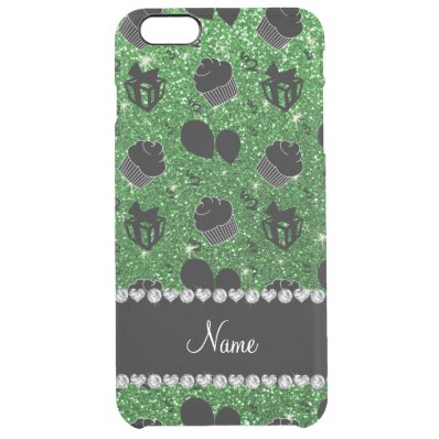 Name green glitter cupcakes balloons presents clear iPhone 6 plus case