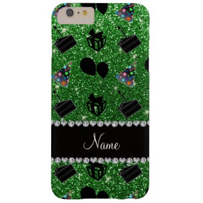 Name green glitter hats cake presents balloons barely there iPhone 6 plus case