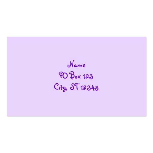 Name in Purple Business Cards (back side)
