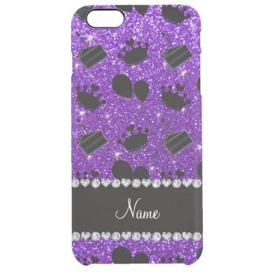 Name indigo purple glitter crowns balloons cake clear iPhone 6 plus case