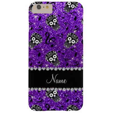 Name indigo purple glitter music note sugar skulls barely there iPhone 6 plus case