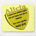Name meaning and origin: Alicia mousepads by Practicaps Name meaning and origin: Alicia mousepads