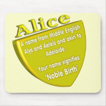 Name meaning and origin mousepad  Alice