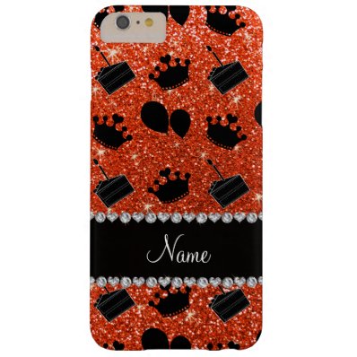 Name neon orange glitter crowns balloons cake barely there iPhone 6 plus case