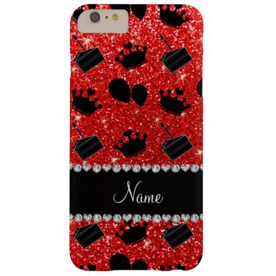 Name neon red glitter crowns balloons cake barely there iPhone 6 plus case