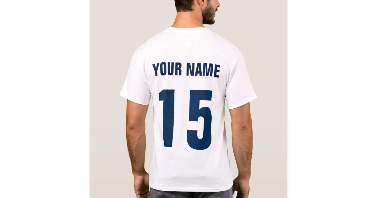 Name & Number Back Print Baseball Catcher T Shirt | Zazzle