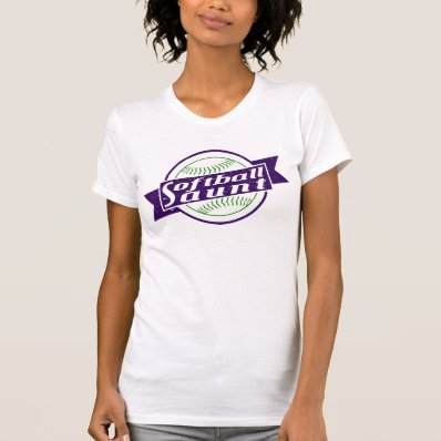 Name & Number Back Print Softball Aunt T-Shirt