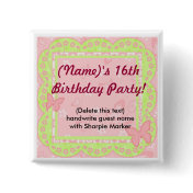 Name Pin Favors for Butterfly Party Birthday