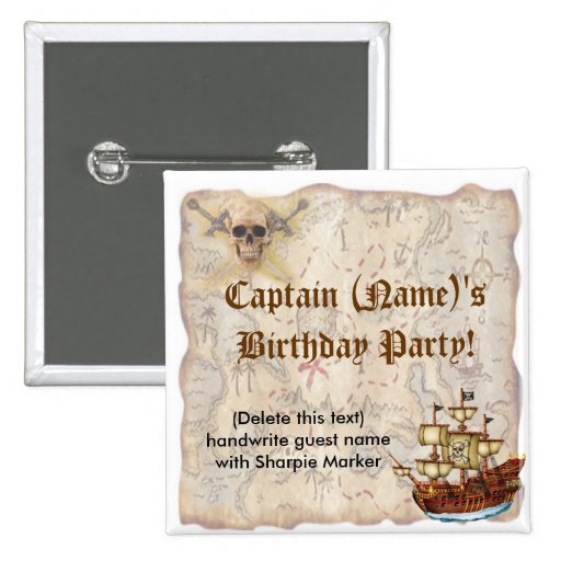 Name Pin Favors for Pirate Birthday Party