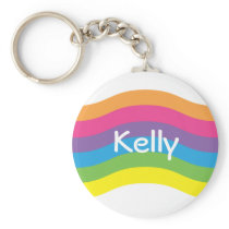 Name Rainbow Wave Keychains