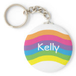Name Rainbow Wave Keychains