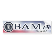 Name & seal, "Yes we did!" bumper sticker bumper stickers