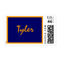 Name stamp, Bar Mitzvah, navy, bro... - Customized by smallfrypress Name stamp, Bar Mitzvah, navy, bro... - Customized