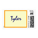 Name stamp, Bar Mitzvah, navy, bronze edge