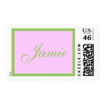Name stamp pink and green