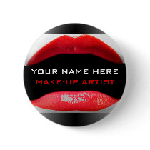 Name Tag For Make-Up Artists Pinback Buttons