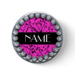 name template button with silver diamonds edge