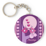 Name Valentine's day keychain with Love birds