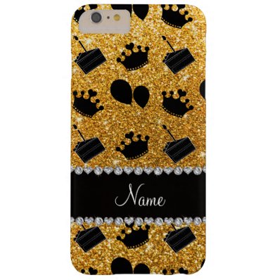 Name yellow glitter crowns balloons cake barely there iPhone 6 plus case