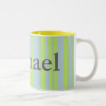 Name yellow grey blue stripes coffee mug