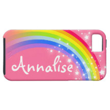 Named 8 letter rainbow red pink iphone case iPhone 5 cover