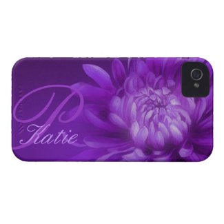 "named" chrysanthemum purple iphone4S barely case Case-Mate iPhone 4 Cases