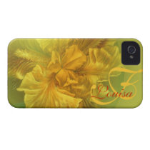 Named iris floral yellow art iphone4S barely case Iphone 4 Case-mate Cases