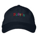 Namedrop Nation_Boston multi-colored embroidered hats by FUNauticals Namedrop Nation_Boston multi-colored embroidered hats