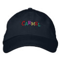 Namedrop Nation_Carmel multi-colored embroidered hats by FUNauticals Namedrop Nation_Carmel multi-colored embroidered hats