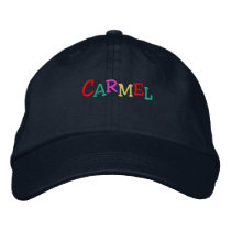 Namedrop Nation_Carmel multi-colored embroidered hats by FUNauticals Namedrop Nation_Carmel multi-colored embroidered hats