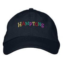 Namedrop Nation_Hamptons multi-colored embroidered hats by FUNauticals Namedrop Nation_Hamptons multi-colored embroidered hats