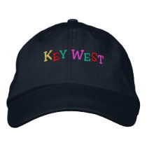 Namedrop Nation_Key West multi-colored embroidered hats by FUNauticals Namedrop Nation_Key West multi-colored embroidered hats
