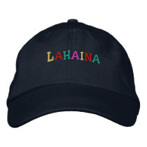 Namedrop Nation_Lahaina multi-colored embroidered hats by FUNauticals Namedrop Nation_Lahaina multi-colored embroidered hats