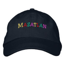 Namedrop Nation_Mazatlan multi-colored embroidered hats by FUNauticals Namedrop Nation_Mazatlan multi-colored embroidered hats